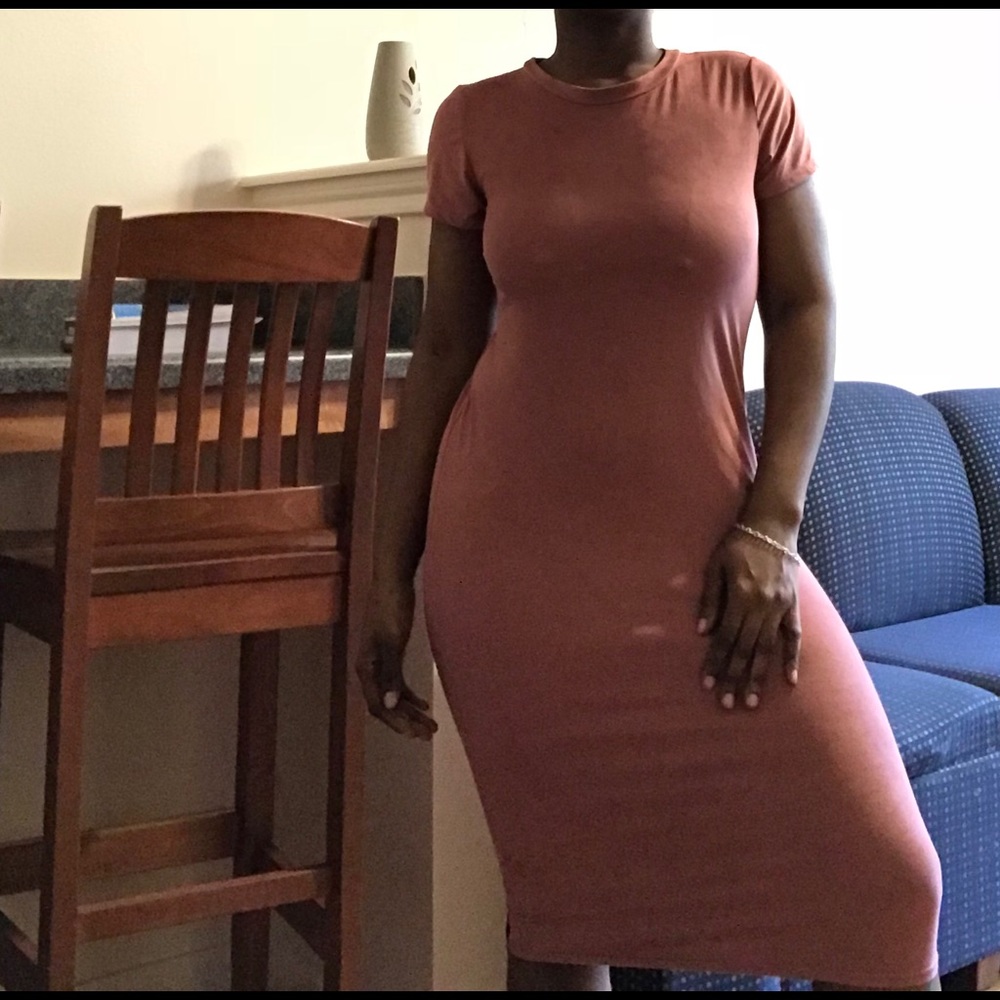 Midi blush pink dress